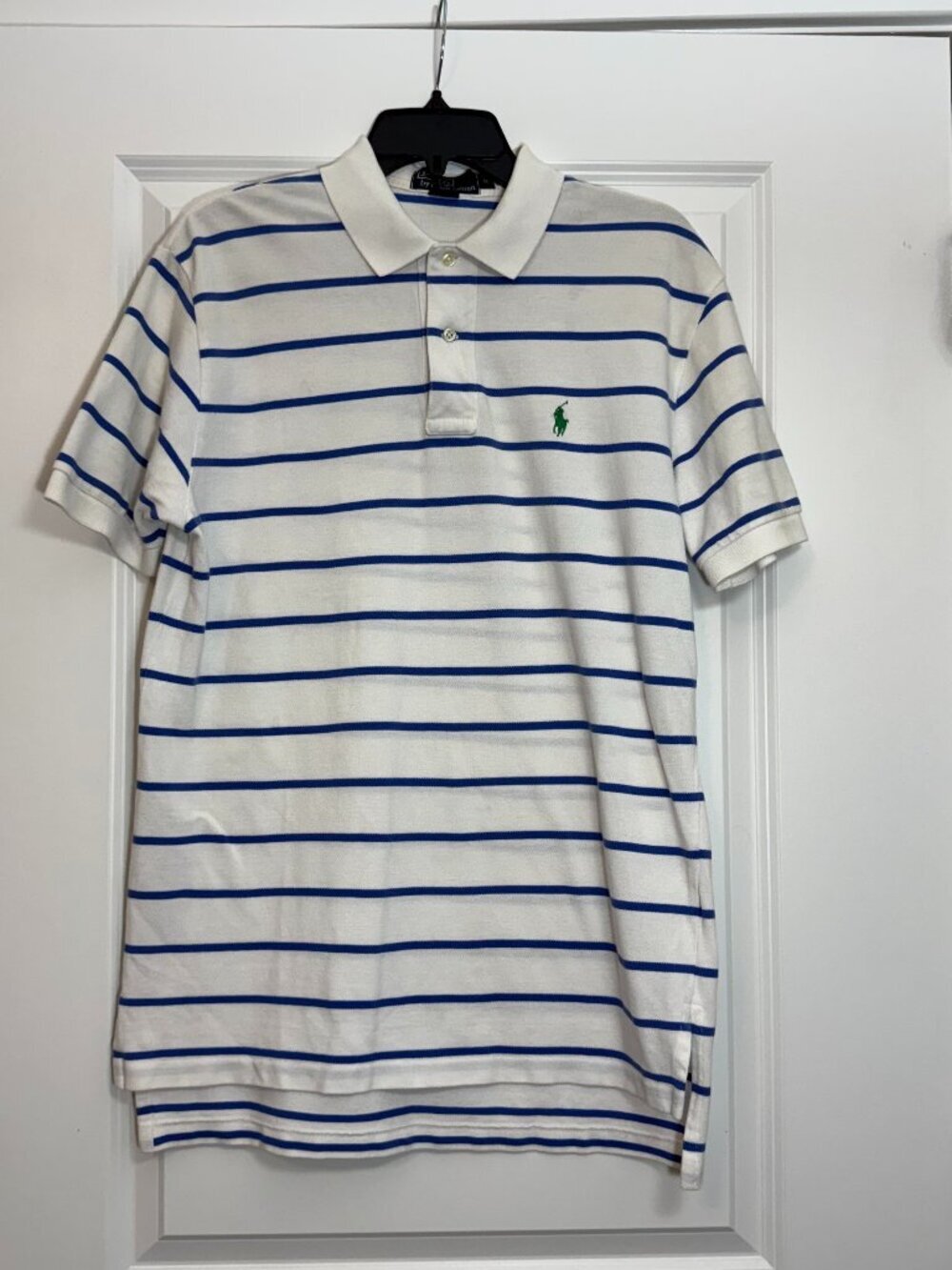 Polo Ralph Lauren Striped Polo Shirt - White & Blue